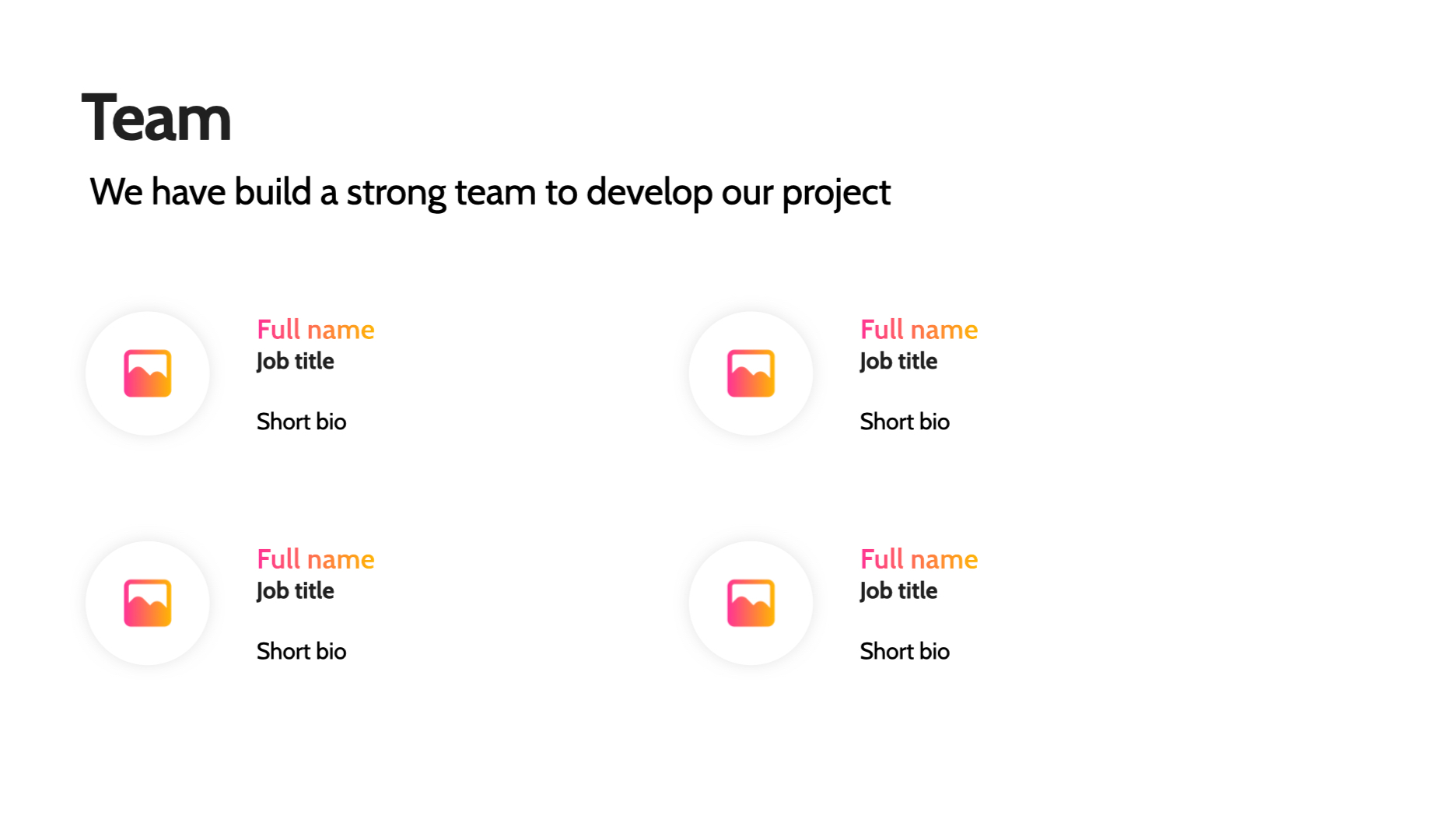 A slide template to present your team